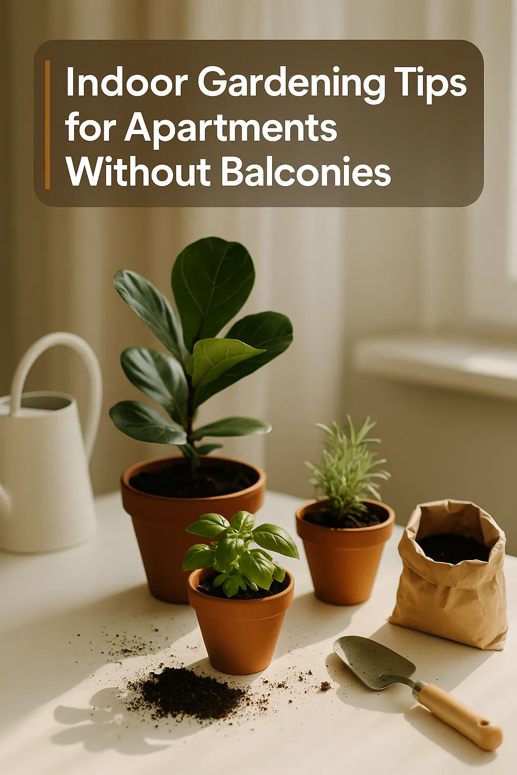 Image showcasing Indoor Gardening Tips for Apartments Without Balconies - How To Grow Plant