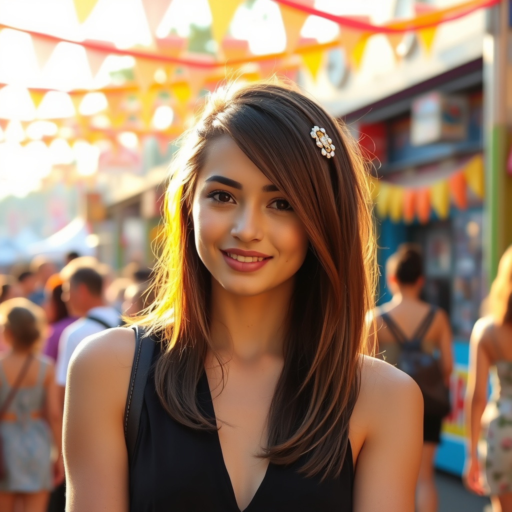 Sleek Straight Hair with Accessories